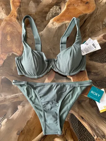 Maillot de bain Roxy femme 2 pièces vert kaki pailleté XS