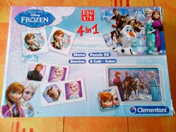 jeu la reine des neiges (plastique jaune un peu abimé et carton ouverture aussi, voir photos)