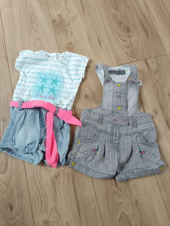 Lot salopette short 6 mois fille
