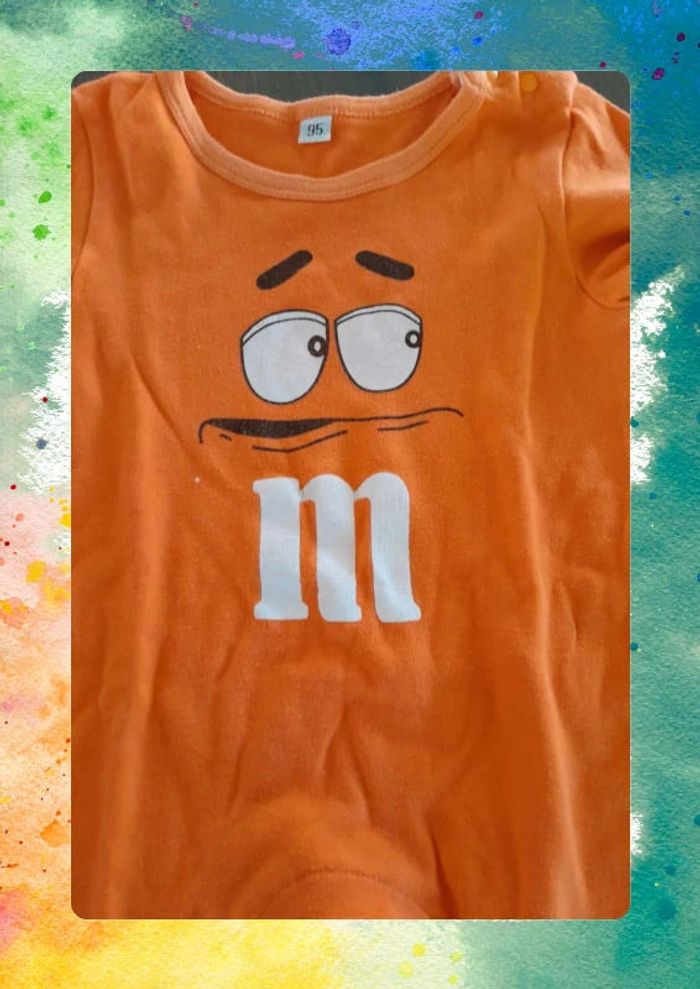Pyjama 36 mois sans pied Orange M&Ms - photo numéro 2