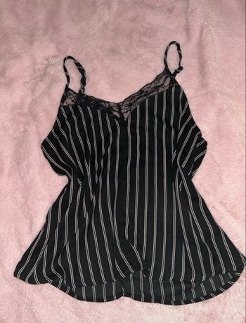 Débardeur à dentelle rayé