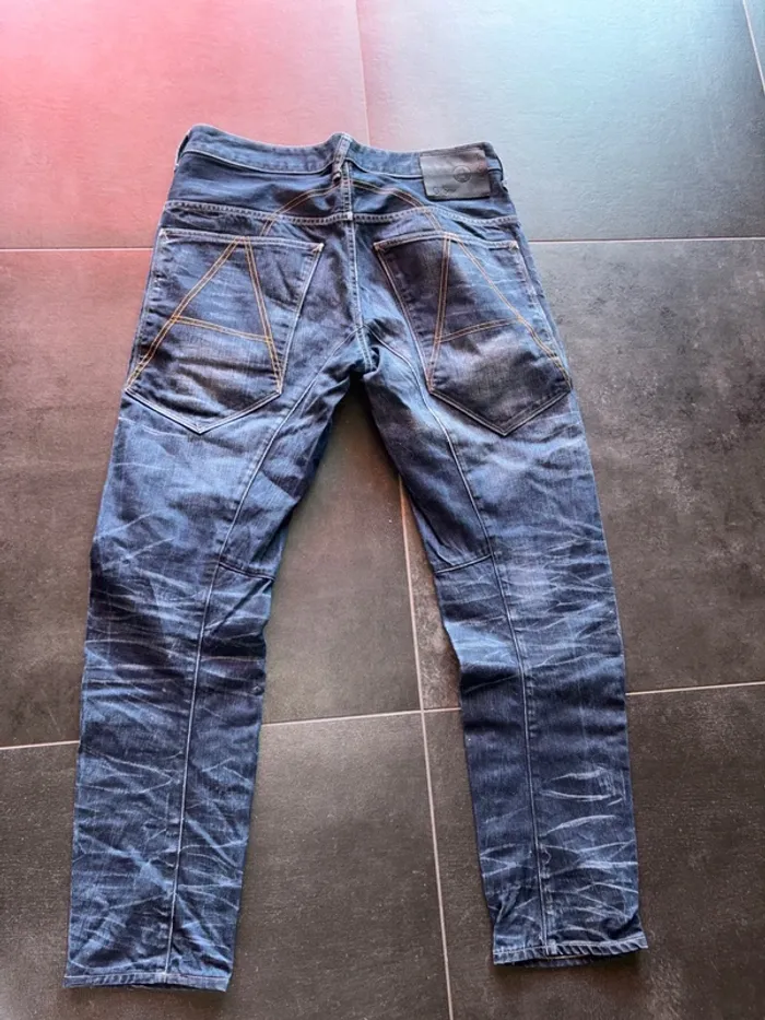 Jean 👖 G vintage star t 32 homme délavé jambes - photo numéro 8