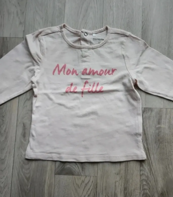 Tee shirt ML mon amour de fille 23mois