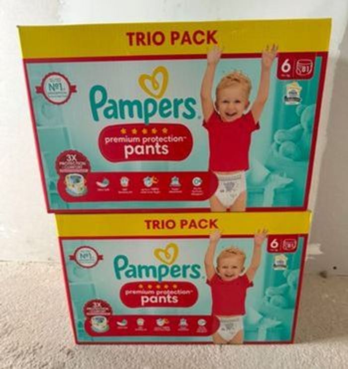 162 couches culottes Pampers premium taille 6