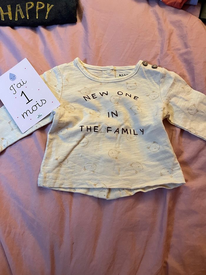 Lot t-shirt manche longue 1 mois - photo numéro 2
