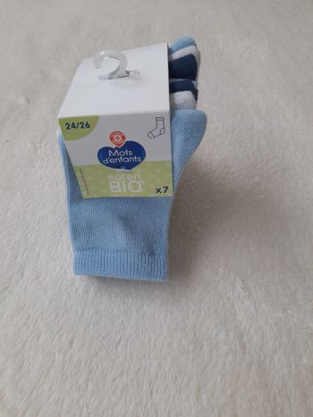 🧸Lots de 7 paires de chaussettes garçon Poiture 24.26 mots d'enfant neuf
