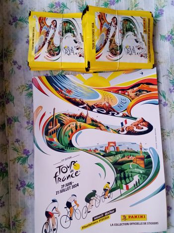 Lot Panini  Tour de France 2024 - Un album vide et 50 pochettes scellées