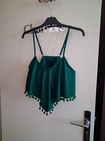 Haut de maillot de bain style bohemechic vert émeraude taille 40