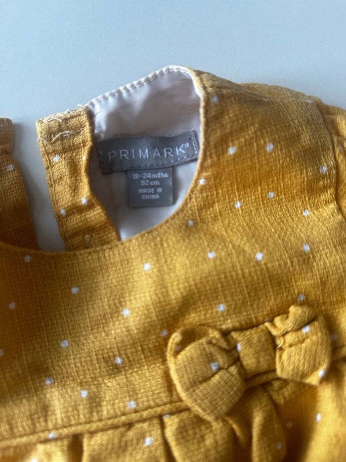 Robe bébé 18/24 mois jaune avec noeuds