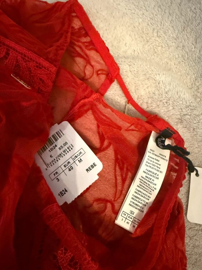 Aubade - Culotte Haute, Coeur à Corps, Rouge, Taille 3 - photo numéro 2