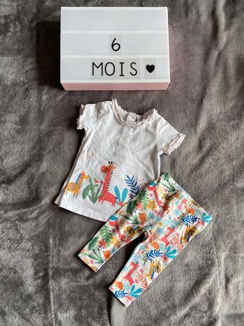 Lot t-shirt manches courtes + legging, Kiabi, 6 mois