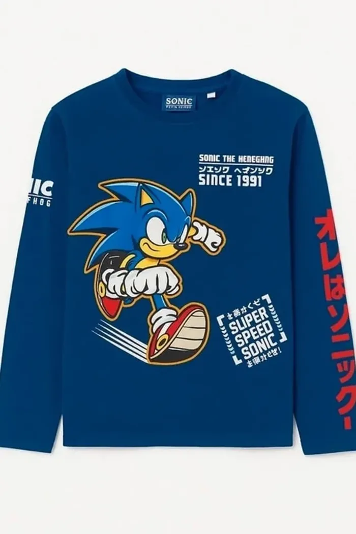 T-shirt manches longues sonic garçon 12 ans - photo numéro 2