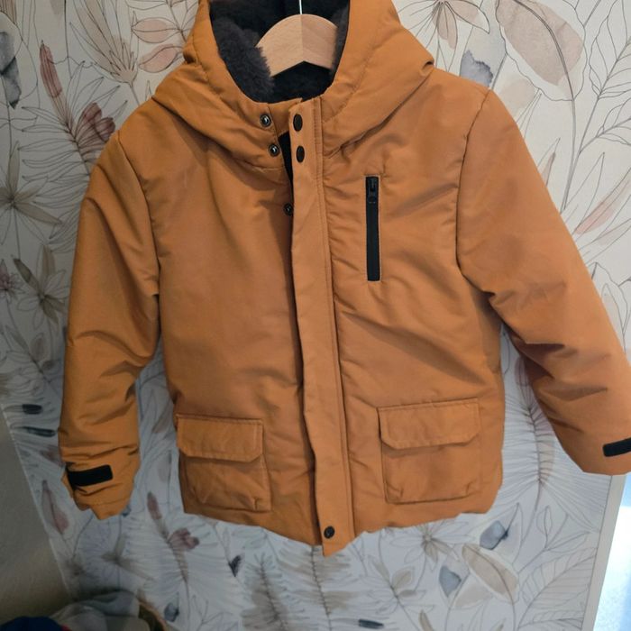 Parka veste fourrure mi-saison gemo 4 ans camel grise - photo numéro 4