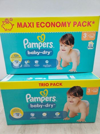 Lot Couches Pampers baby-dry taille 3