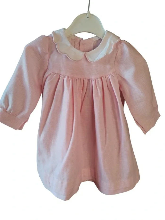 Robe vintage dress vichy prince de Galles rose pink baby girl