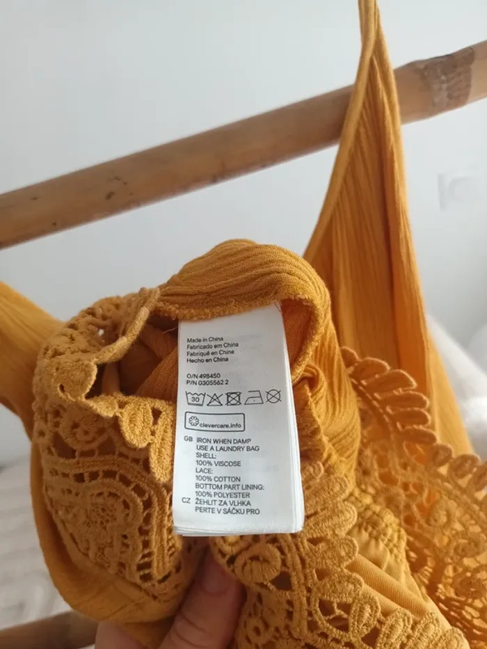 Combishort effet gaze de coton et dentelle H&M taille 36 - photo numéro 7