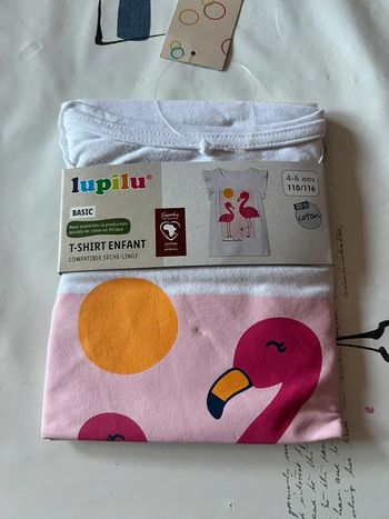 Tee shirt enfant taille 4/6 ans marque lupilu neuf !