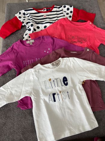 Lot 5 tee-shirts manches longues 3 mois