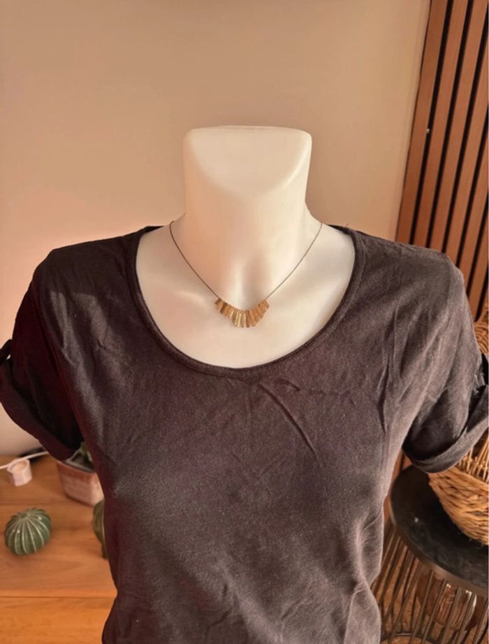 T-shirt manches courtes marron - photo numéro 4