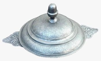Ecuelle à bouillon Etain Poinçon couronné initiales R.D