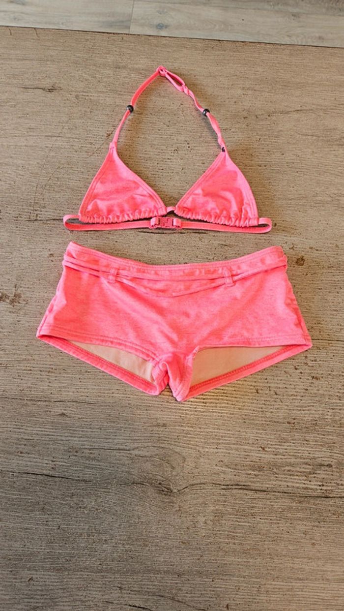 Bikini rose fluo, O'Neill, 10/12 ans, en excellent état