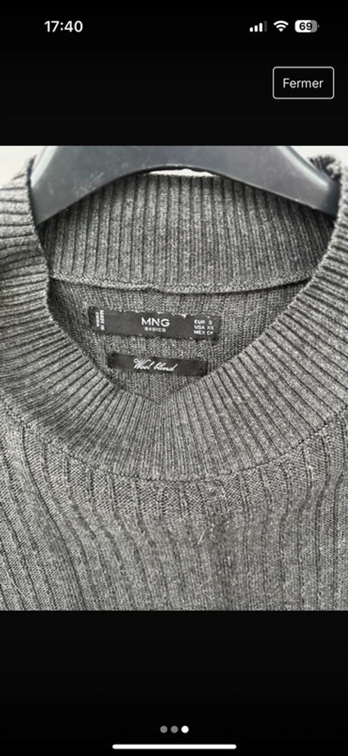 Robe manche 3/4 grise taille S MNG - photo numéro 3