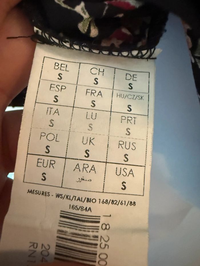 Blouse manches 3/4 noire fleurie Promod - photo numéro 5