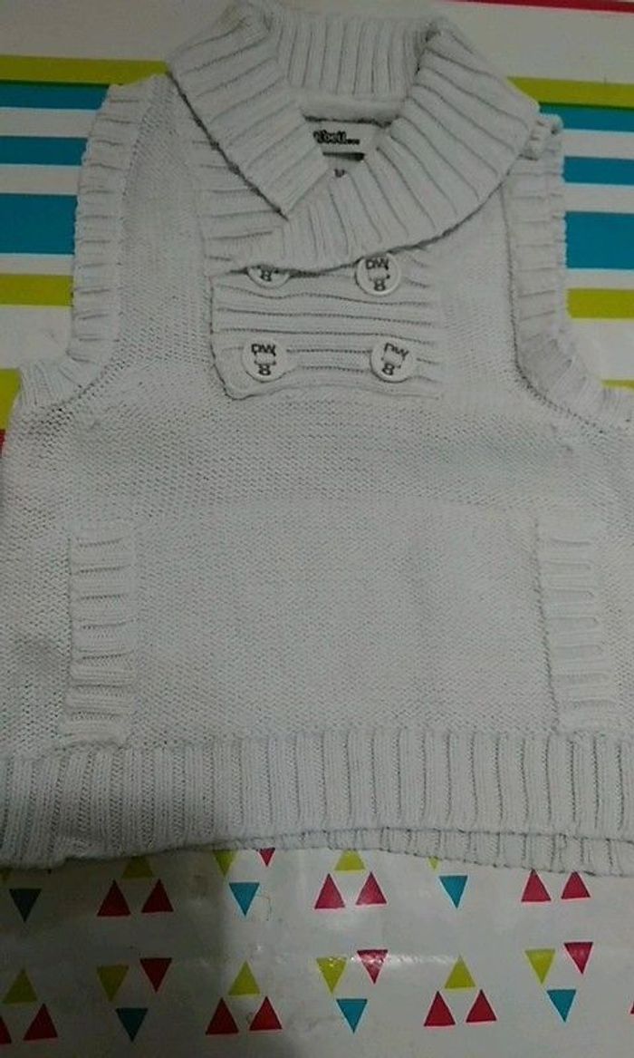 Pull sans manches bébé garçon 3 mois