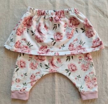 Jupe et pantalon fille Au nom de mon Jules rose blanc 1-3 mois