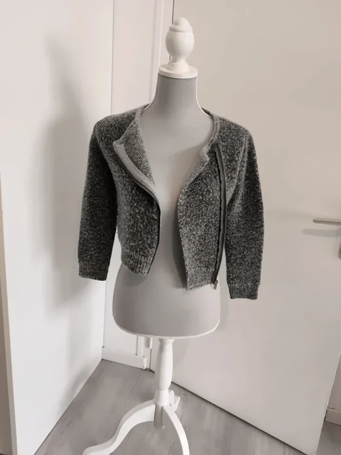 Gilet gris fille - photo numéro 2