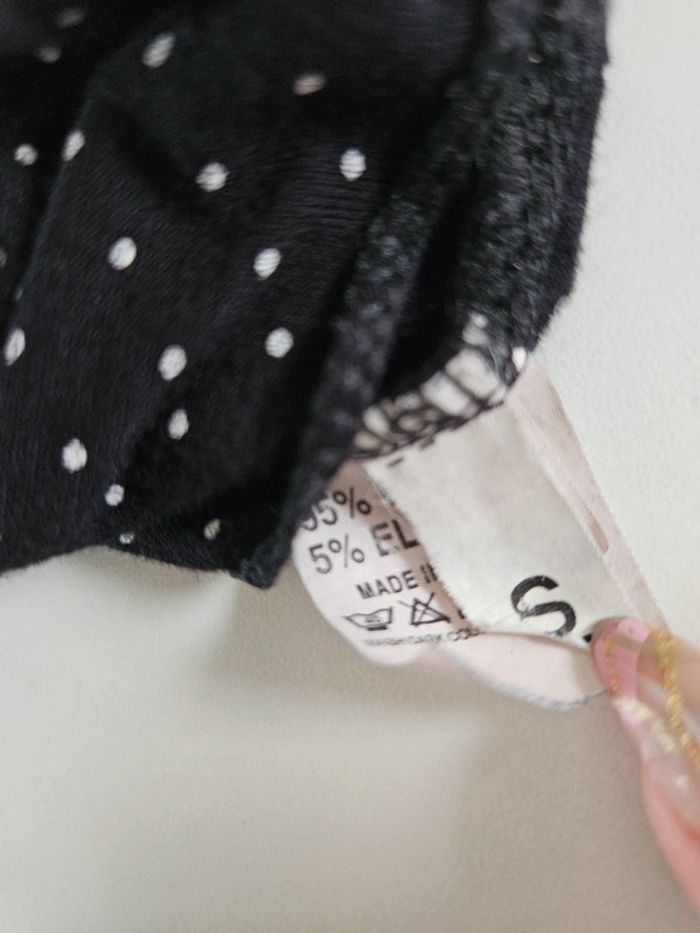 Blouse croisée noir à pois blanc taille S - photo numéro 8