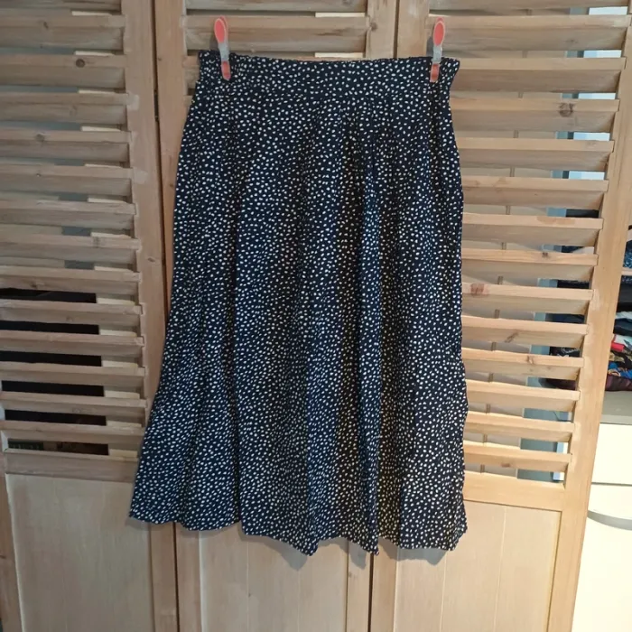 Jupe mi longue bleu marine et blanche femme taille 44 - photo numéro 2