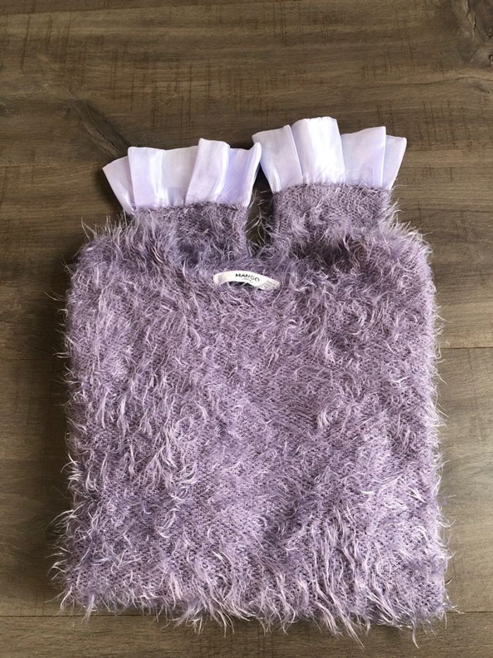 Pull lilas mango duveteux taille S - photo numéro 5