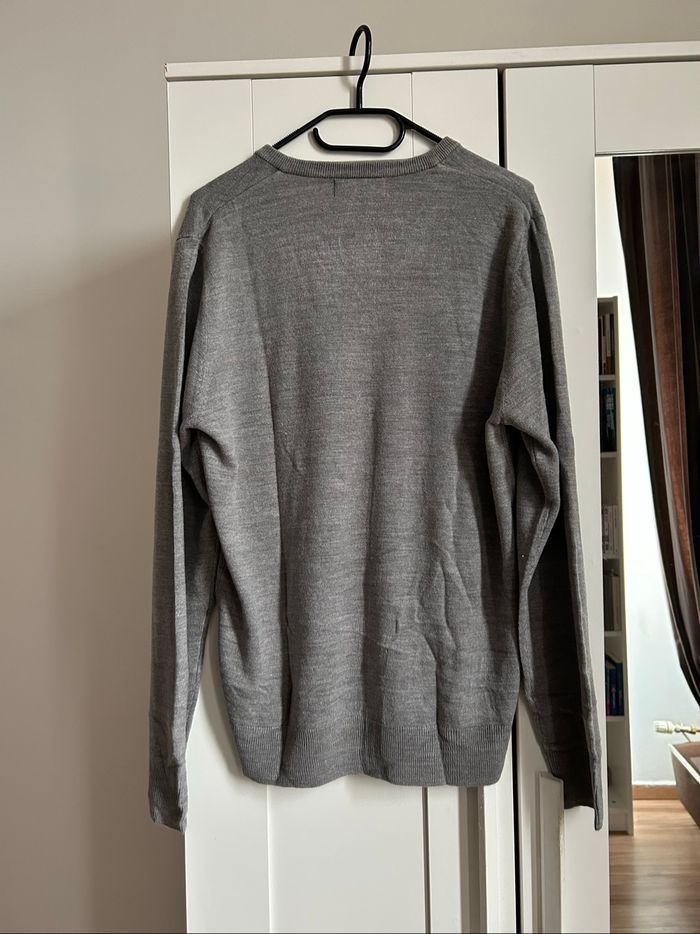 Pull gris uni Col V Homme Primark Taille M - photo numéro 8