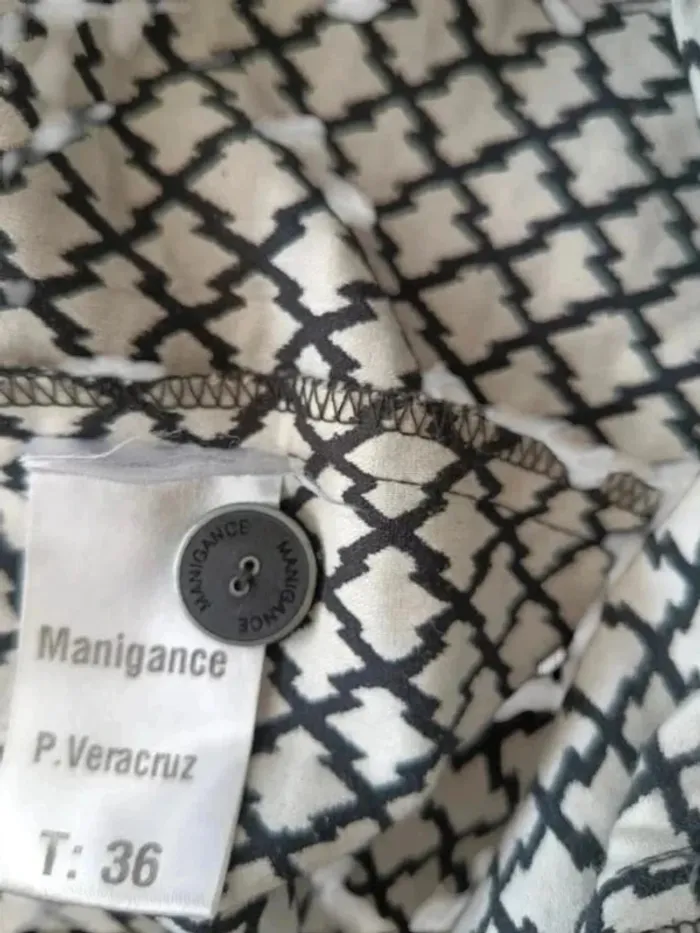 Magnifique pantalon Manigance ,coupe slim taille haute noir blanc croisé ni d'abeille ,stretch - photo numéro 10