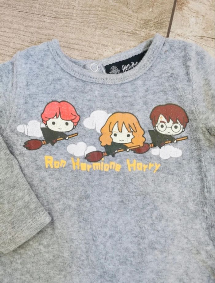 🌺Pyjama bébé 1 piece Harry Potter gris personnages 9mois - photo numéro 2
