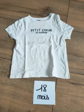 Tee shirt blanc Kiabi 18 mois garçon