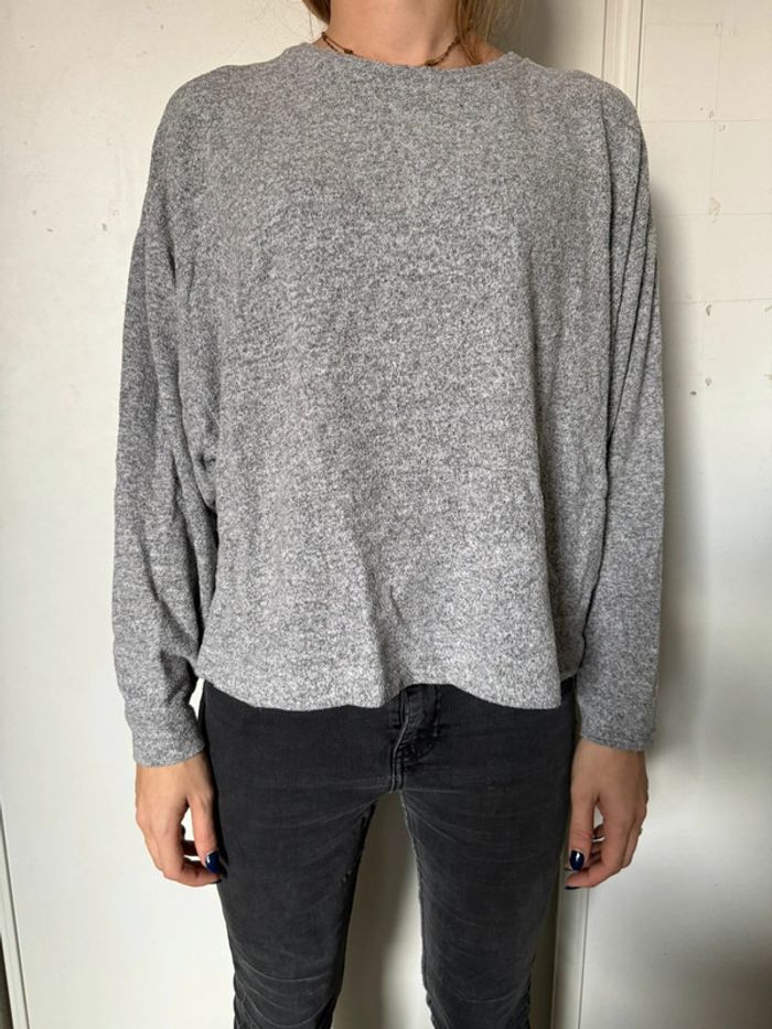 Pull gris oversize