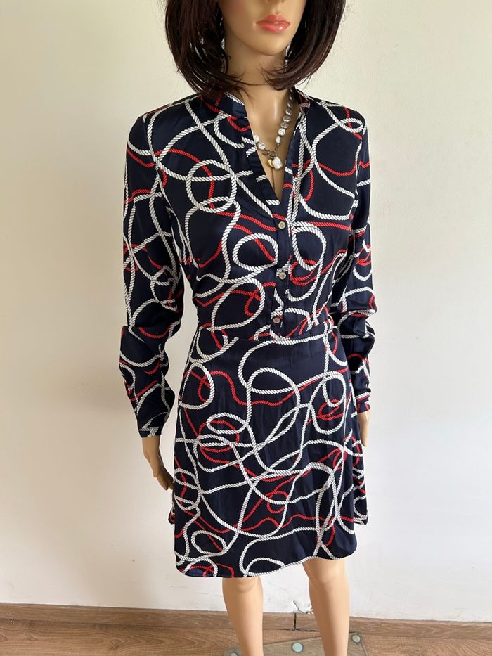 Robe bleue marine et imprimée Morgan taille 36 jamais portée - photo numéro 2
