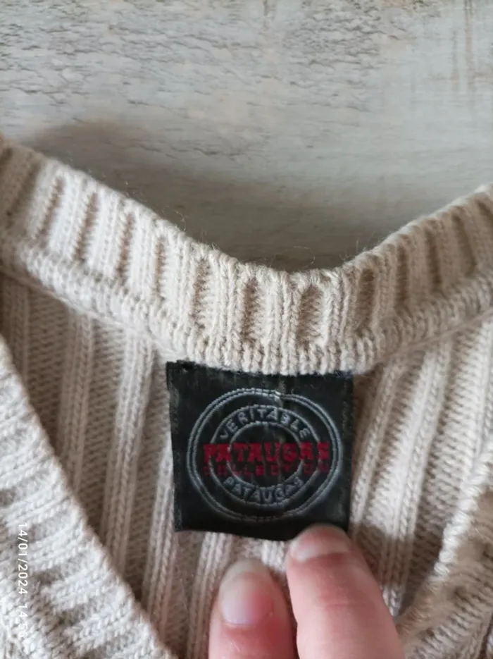 Pull vintage col V taille S - photo numéro 2
