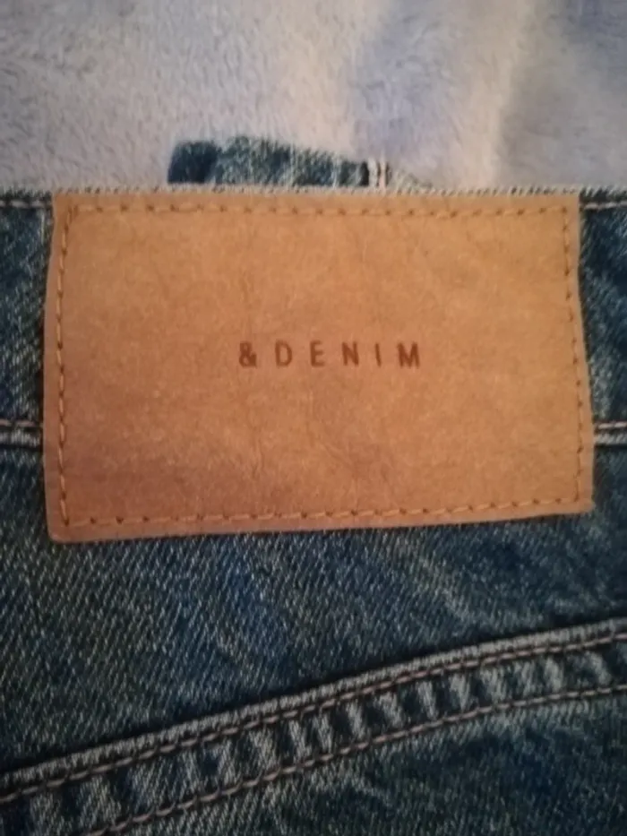 Beau jean bleu taille haute, large, Denim, taille 42 - photo numéro 4