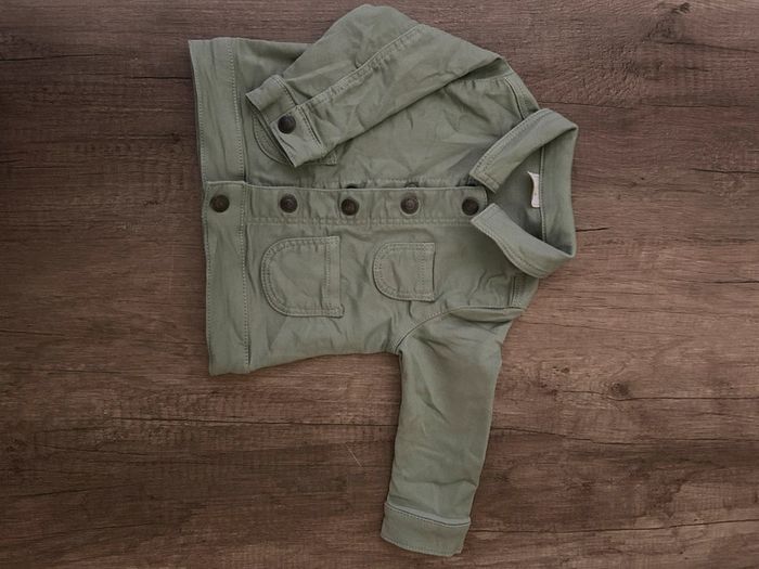 Veste en jean vert d’eau 9 mois