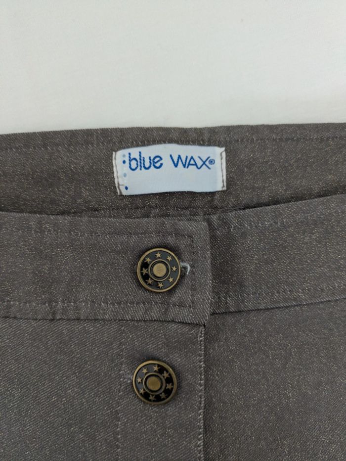 Pantalon évasé à paillettes - Blue Wax - taille 40 - photo numéro 3