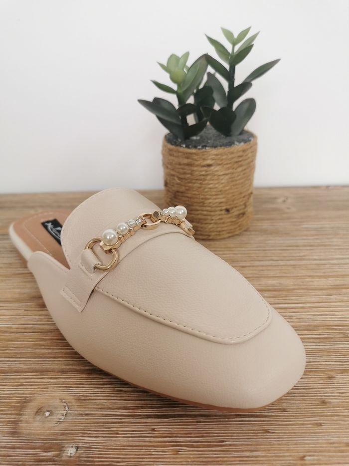 Mules à détails Perles & Strass Beige Nude Shein Pointure 38 - photo numéro 5