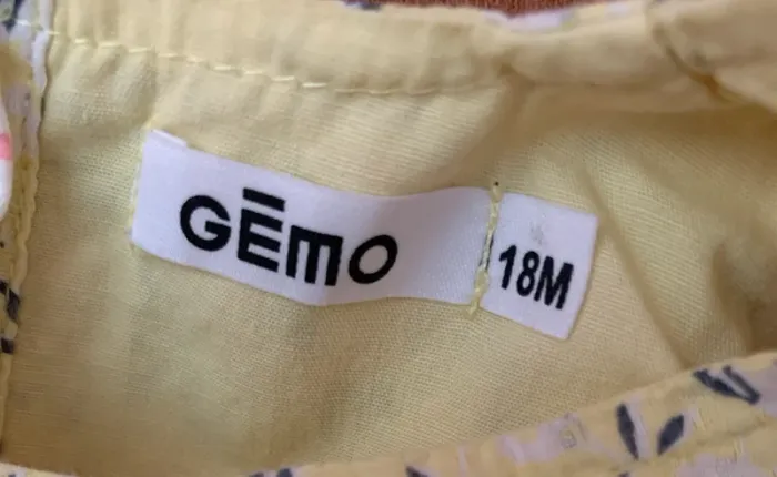 robe fille jaune imprimée fleuri- 18 mois- gémo - photo numéro 3