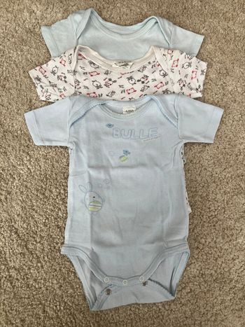 Lot de 3 bodies manches courtes mixtes - 6 mois - Tissaia et autres