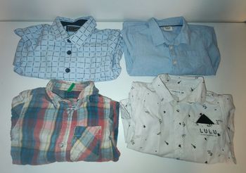 Lot 4 chemises manches longues garçon 2 ans