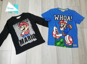 10 ans garçon lot de 2 tee-shirts Mario kart