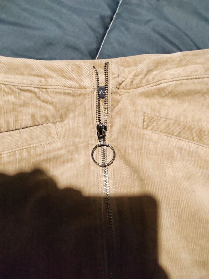 Jupe trapèze femme velours beige - photo numéro 4