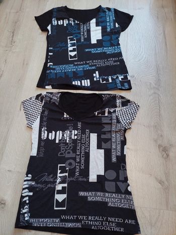 2 Tee-shirts MC T 38 bon état